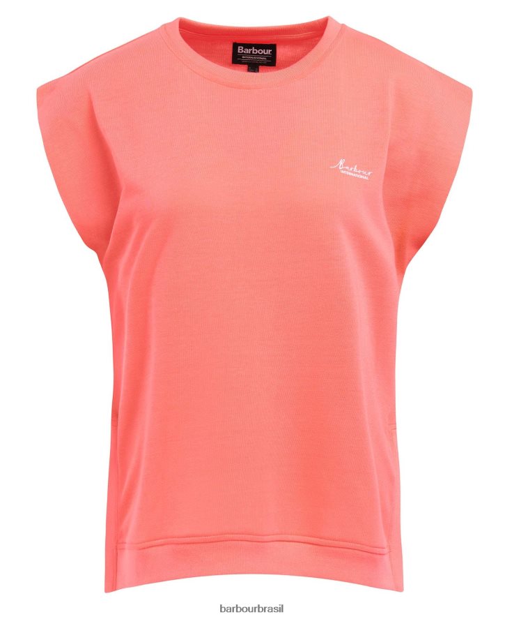 roupas Barbour camiseta sanderson coral atômico mulheres NH44421687