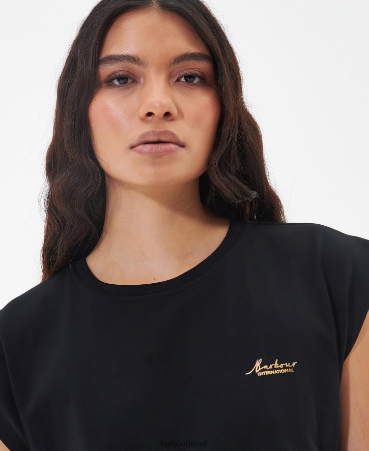 roupas Barbour camiseta sanderson coral atômico mulheres NH44421707