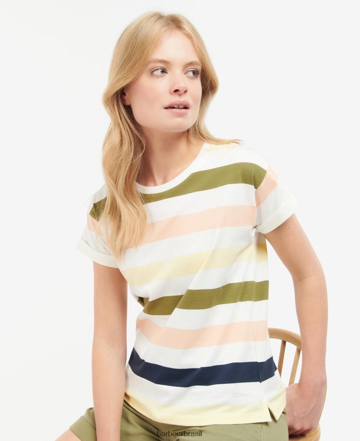 roupas Barbour lyndale top leitelho multi light mulheres NH44421678