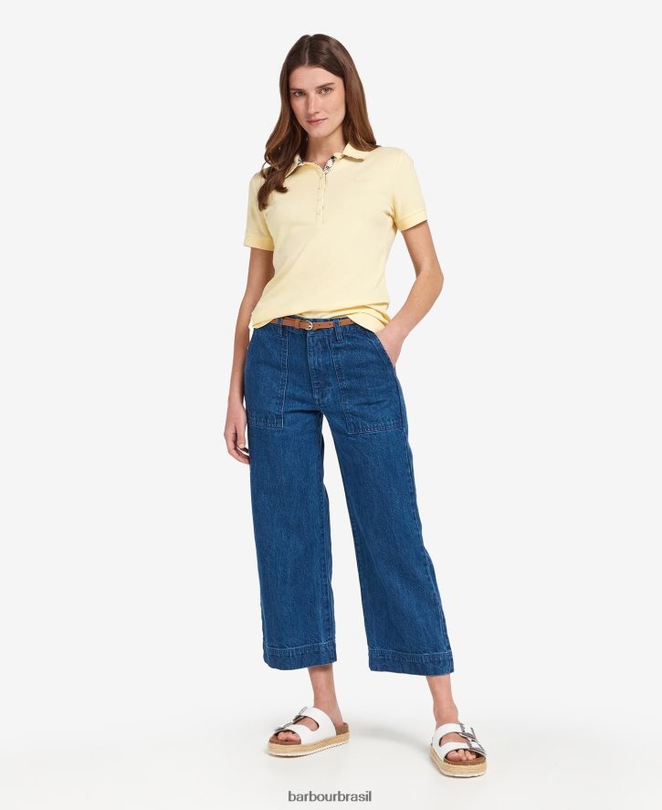 roupas Barbour portas para baixo topo xadrez rosa/índigo mulheres NH44421650