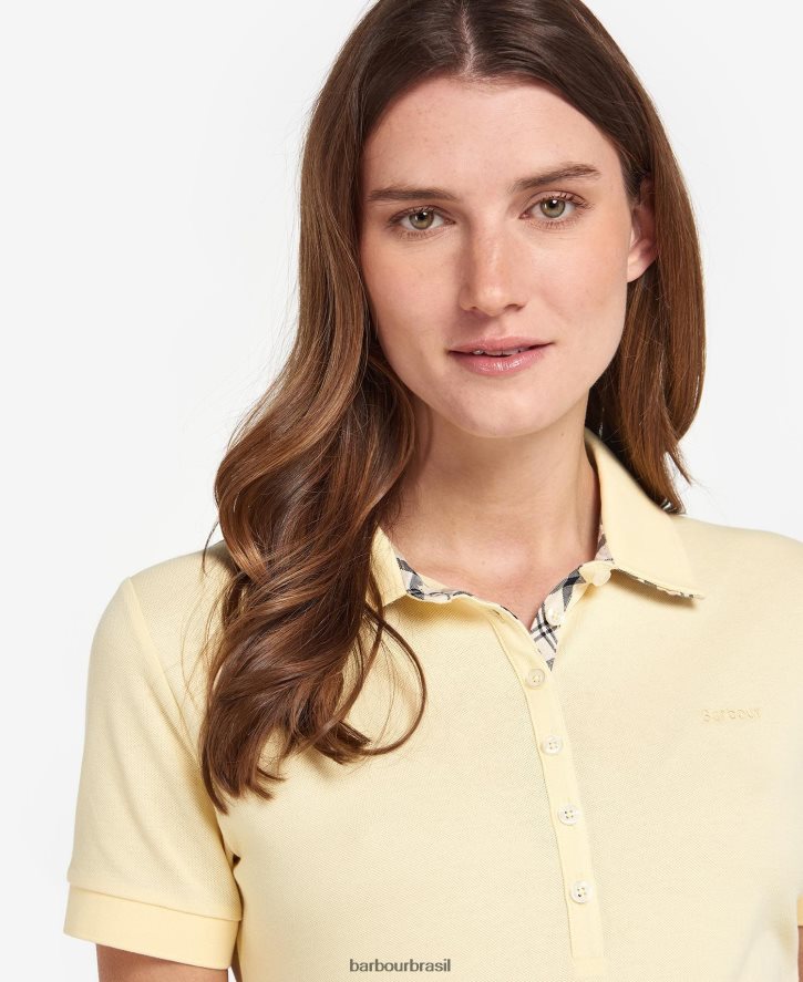 roupas Barbour portas para baixo topo xadrez rosa/índigo mulheres NH44421650