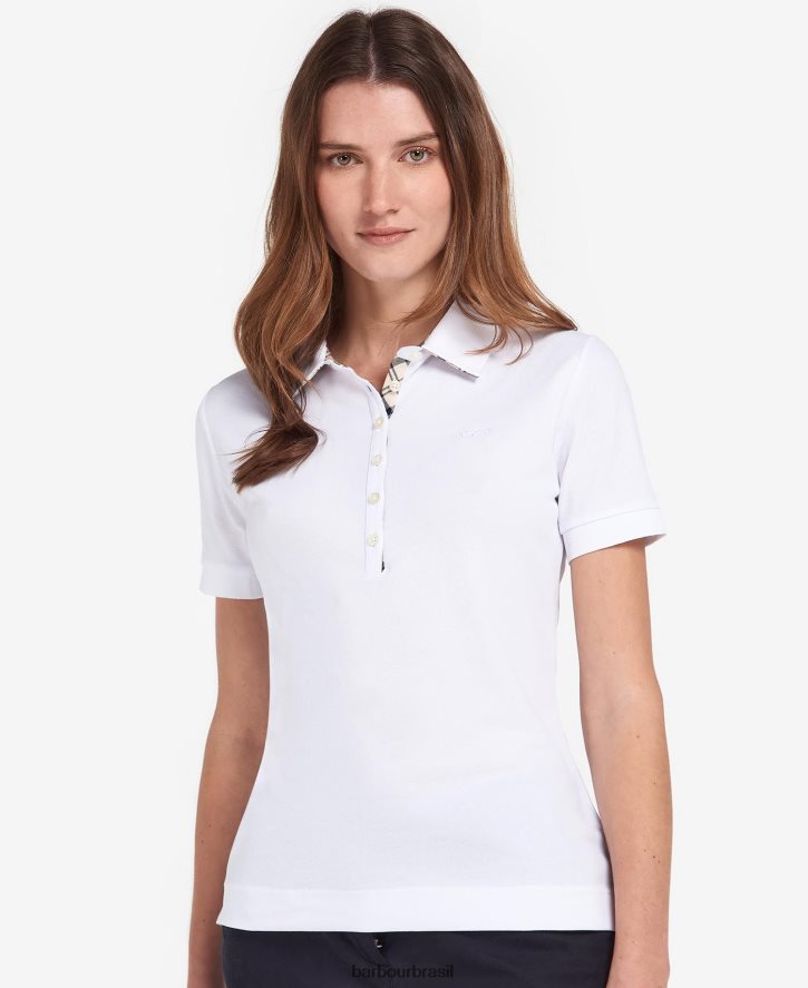 roupas Barbour portas para baixo topo xadrez rosa/índigo mulheres NH44421740