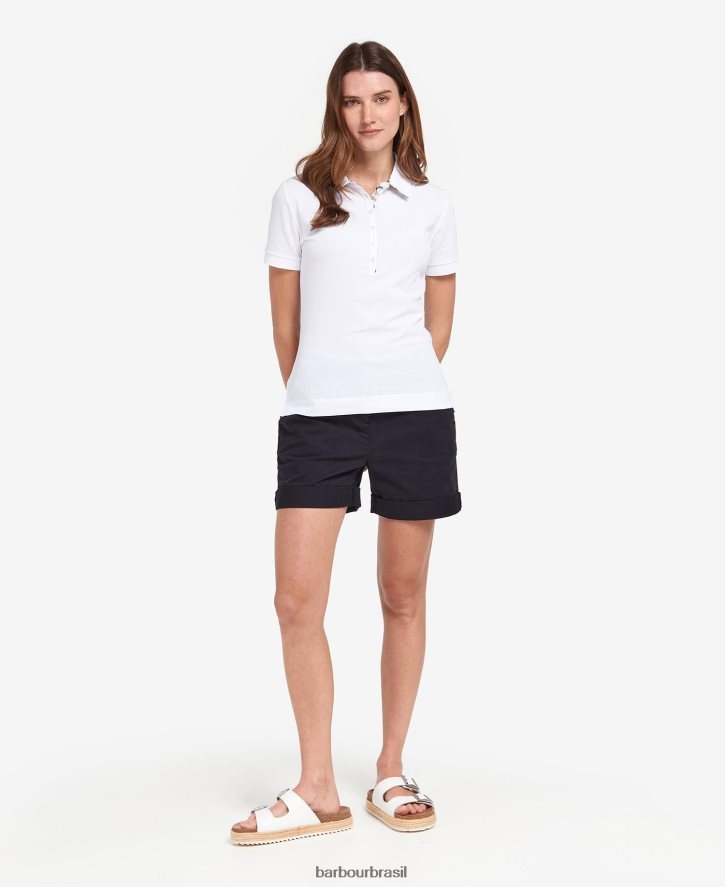 roupas Barbour portas para baixo topo xadrez rosa/índigo mulheres NH44421740