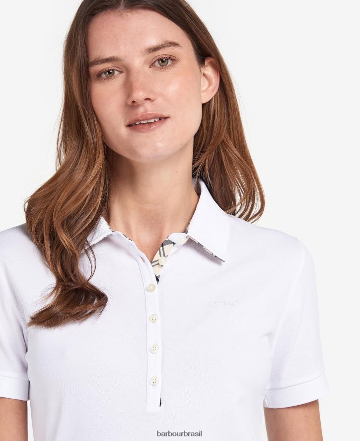 roupas Barbour portas para baixo topo xadrez rosa/índigo mulheres NH44421740