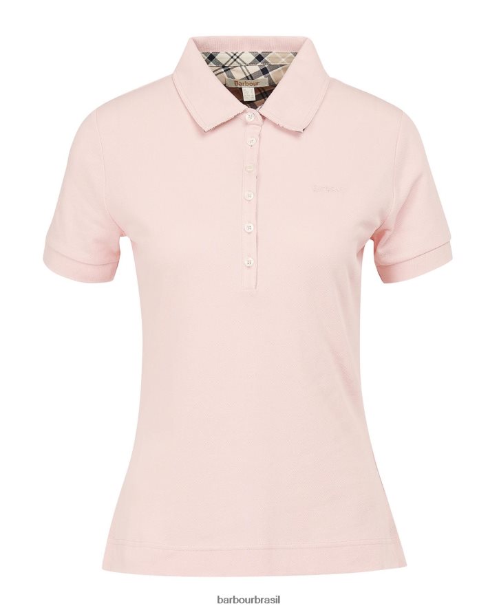 roupas Barbour portas para baixo topo xadrez rosa/índigo mulheres NH44421746
