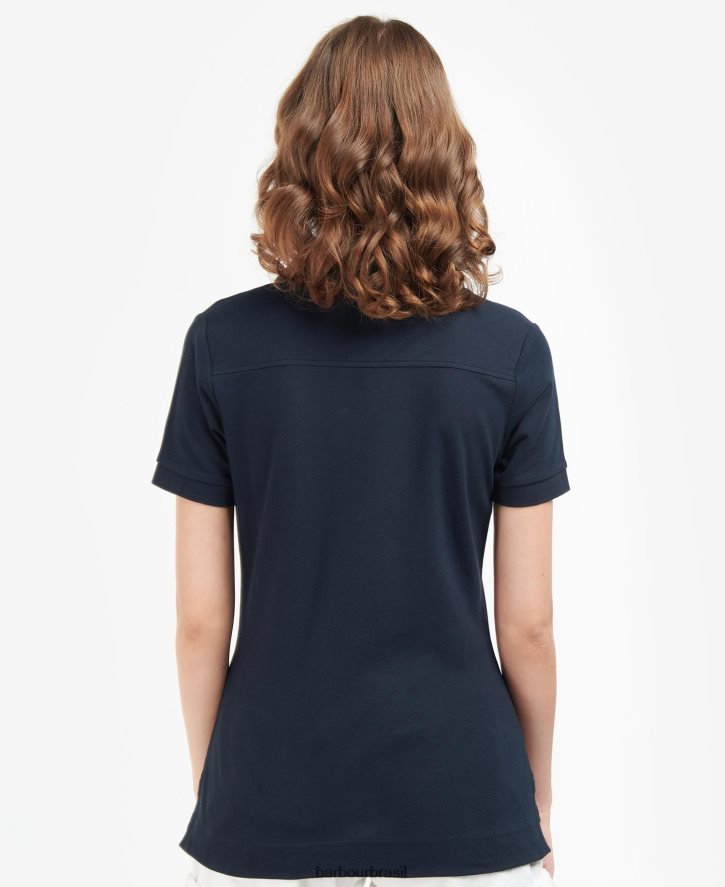 roupas Barbour portas para baixo topo xadrez rosa/índigo mulheres NH44421757