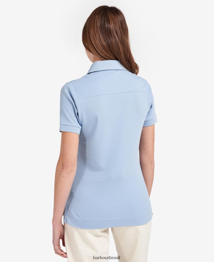 roupas Barbour portas para baixo topo xadrez rosa/índigo mulheres NH44421758