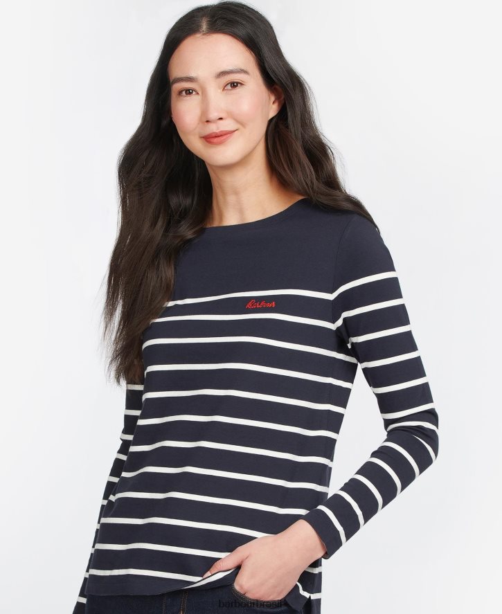 roupas Barbour top bradley nuvem/marinha mulheres NH44421676