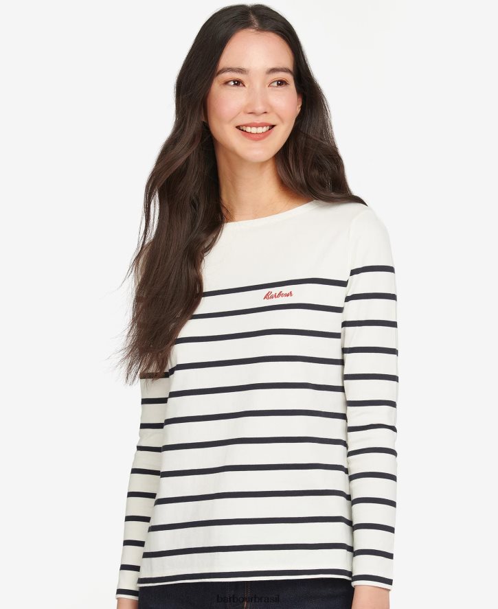 roupas Barbour top bradley nuvem/marinha mulheres NH44421677