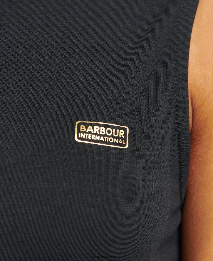 roupas Barbour top kasuki com meio zíper preto clássico mulheres NH44421672