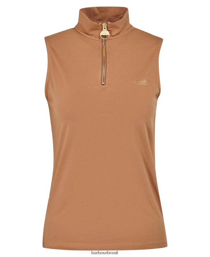 roupas Barbour top kasuki com meio zíper preto clássico mulheres NH44421702