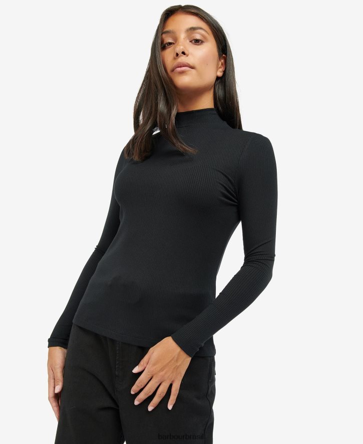 roupas Barbour top vetel preto clássico mulheres NH44421708