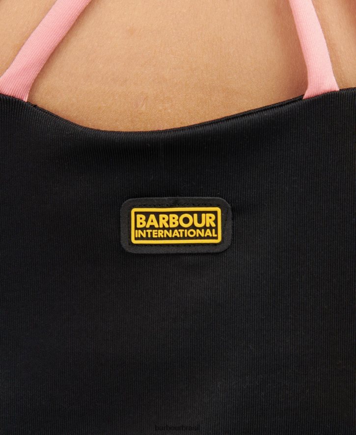 roupas Barbour topo da estrada preto clássico mulheres NH44421725