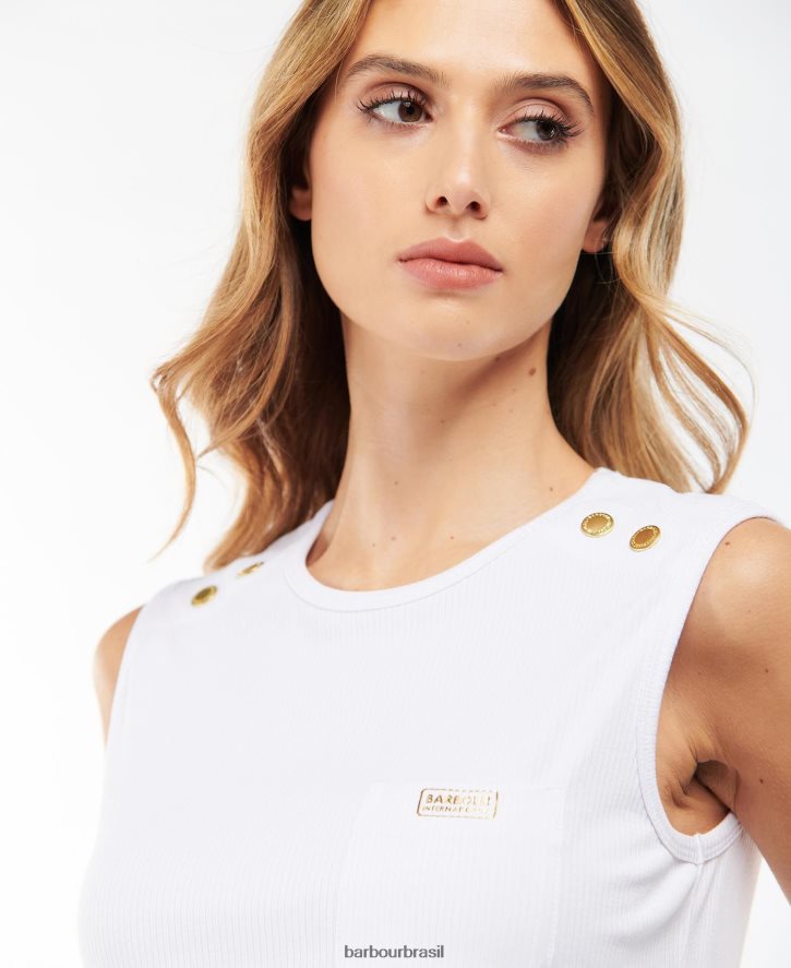 roupas Barbour topo de artega branco mulheres NH44421682