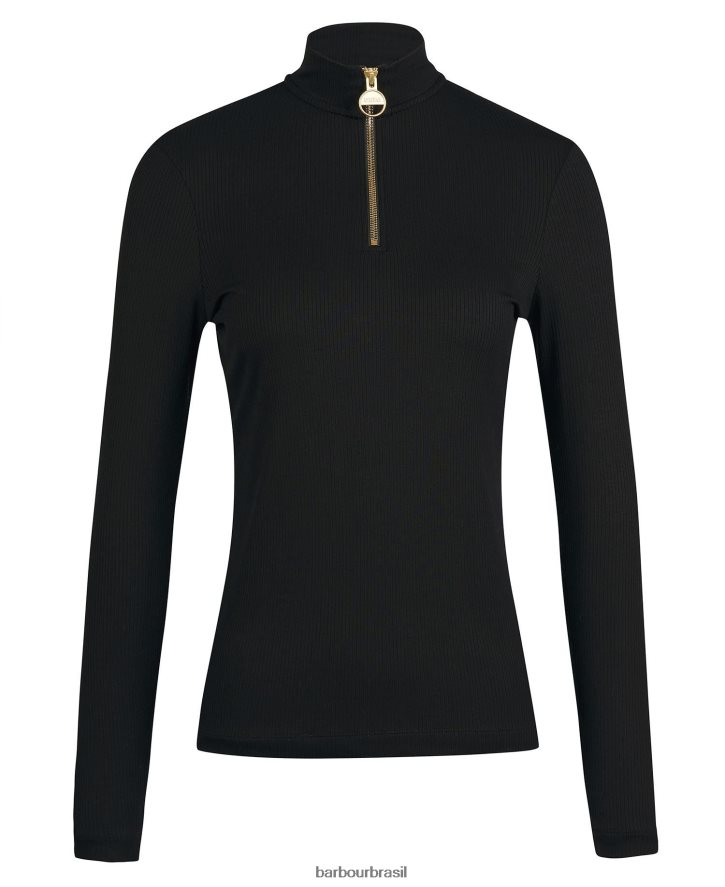 roupas Barbour topo de carmona preto clássico mulheres NH44421705