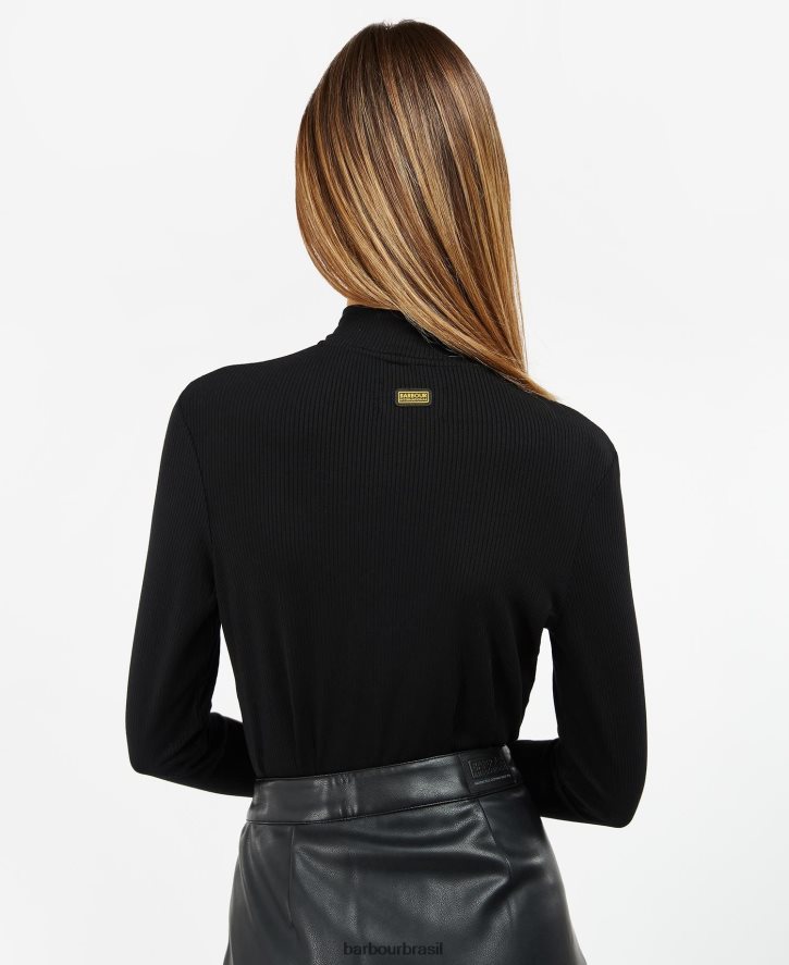 roupas Barbour topo de carmona preto clássico mulheres NH44421705
