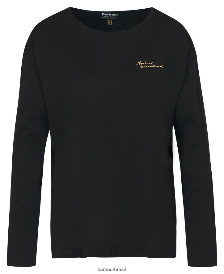 roupas Barbour topo do autódromo preto clássico mulheres NH44421731