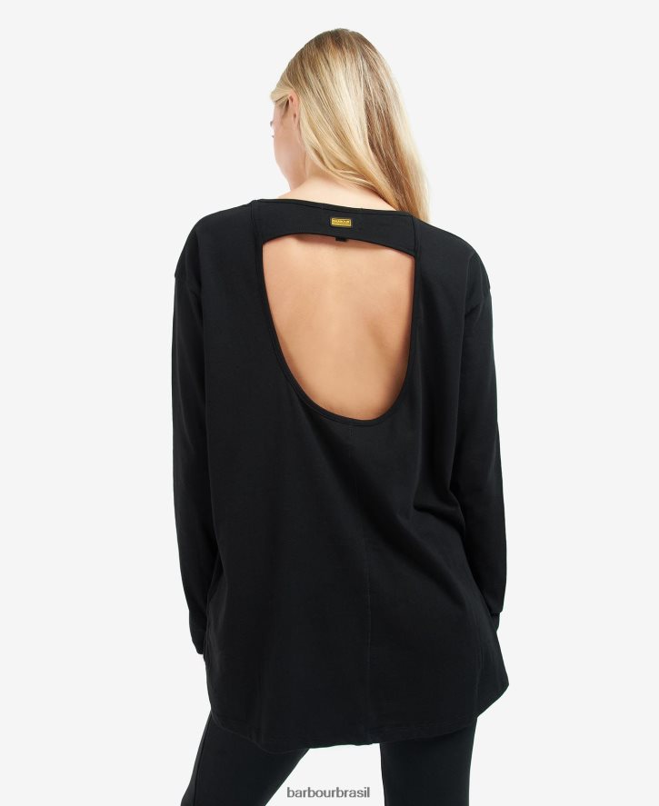 roupas Barbour topo do autódromo preto clássico mulheres NH44421731