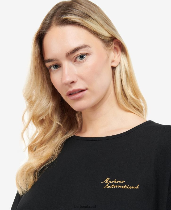 roupas Barbour topo do autódromo preto clássico mulheres NH44421731
