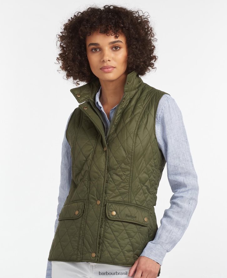 roupas Barbour West Otterburn Oliva mulheres NH44421541