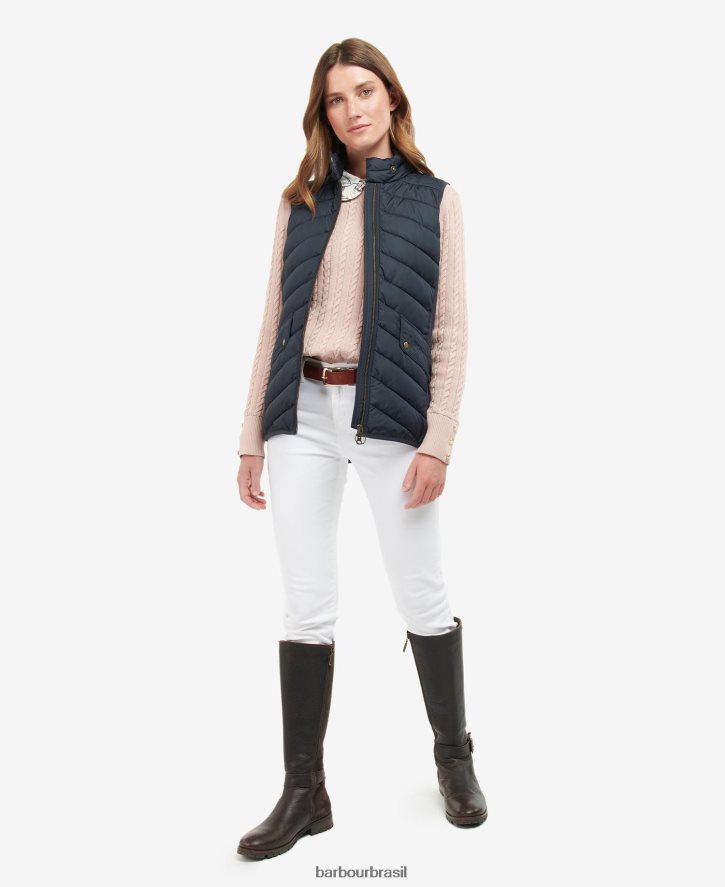 roupas Barbour colete de cavalaria esticado areia clara/areia clara marga mulheres NH44421543
