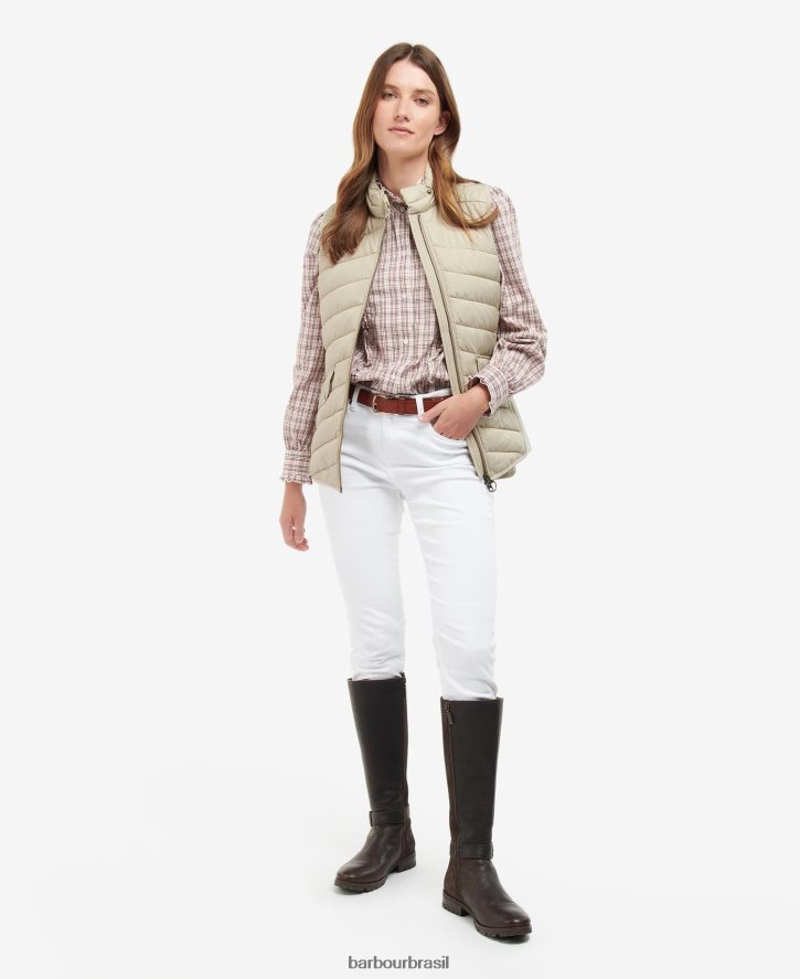 roupas Barbour colete de cavalaria esticado areia clara/areia clara marga mulheres NH44421552