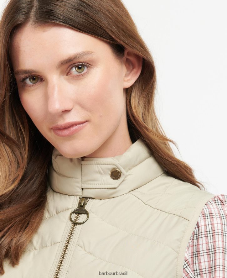 roupas Barbour colete de cavalaria esticado areia clara/areia clara marga mulheres NH44421552