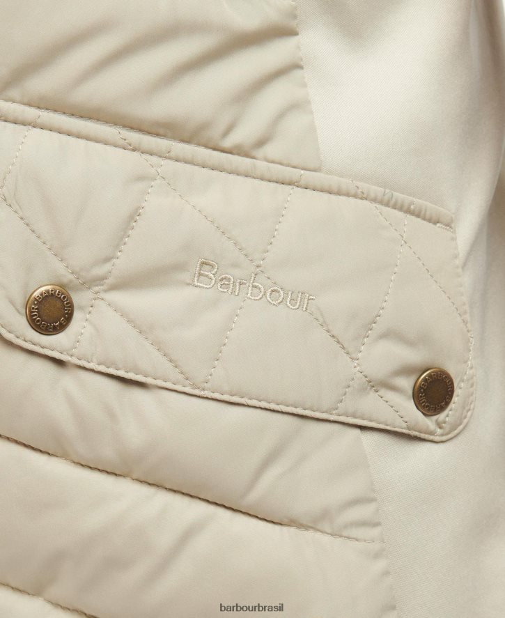 roupas Barbour colete de cavalaria esticado areia clara/areia clara marga mulheres NH44421552