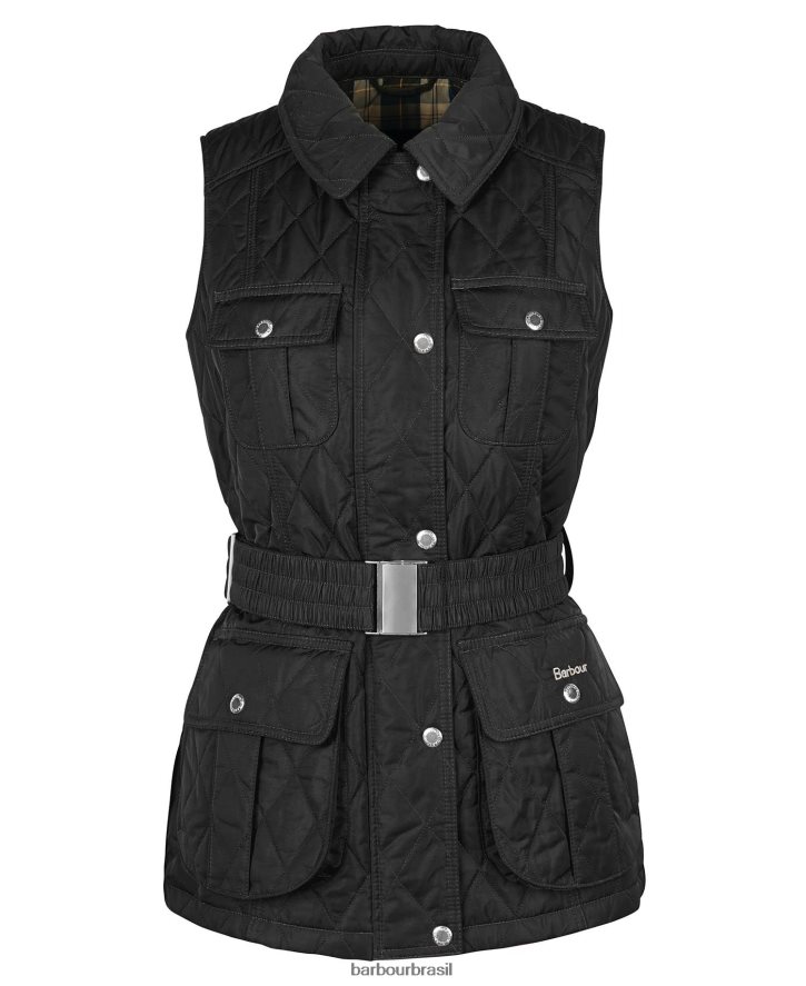roupas Barbour colete de defesa com cinto areia clara/vestido mulheres NH44421553