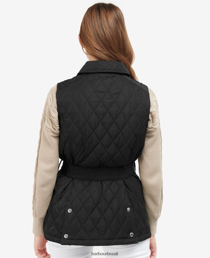 roupas Barbour colete de defesa com cinto areia clara/vestido mulheres NH44421553