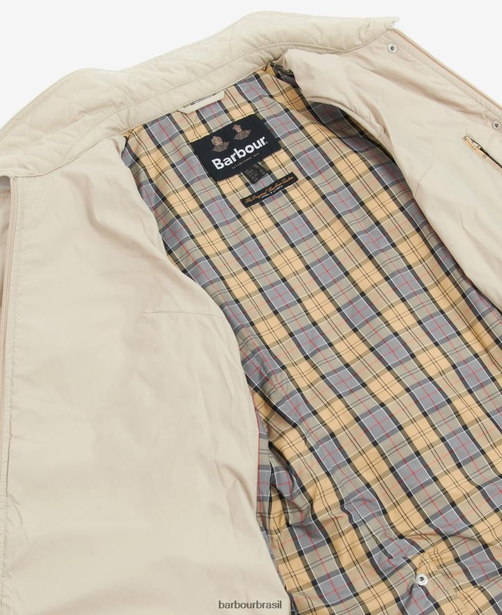 roupas Barbour colete de defesa com cinto areia clara/vestido mulheres NH44421567