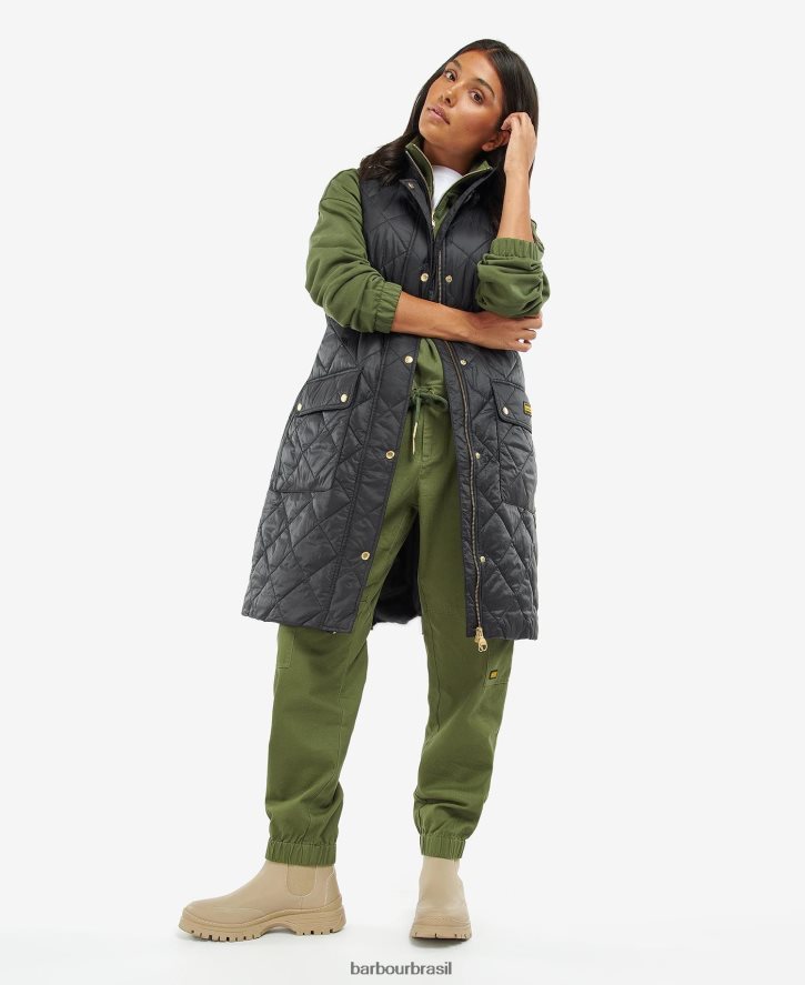 roupas Barbour colete de knock hill cinzas queimadas mulheres NH44421557