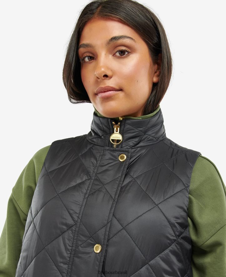 roupas Barbour colete de knock hill cinzas queimadas mulheres NH44421557