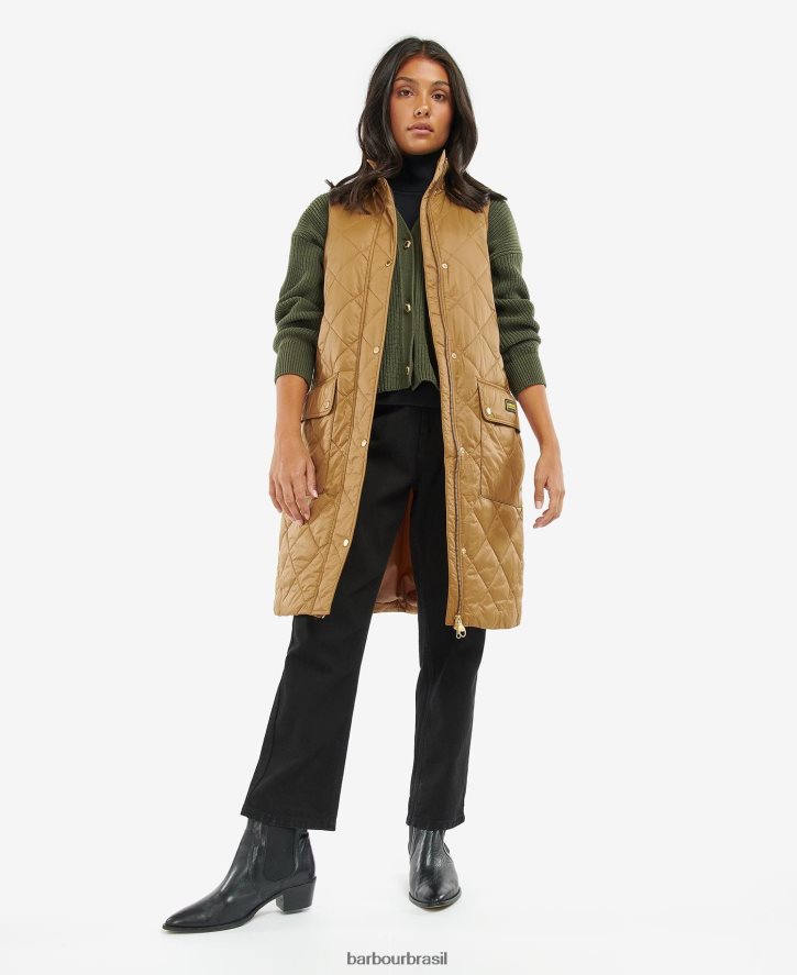 roupas Barbour colete de knock hill cinzas queimadas mulheres NH44421565