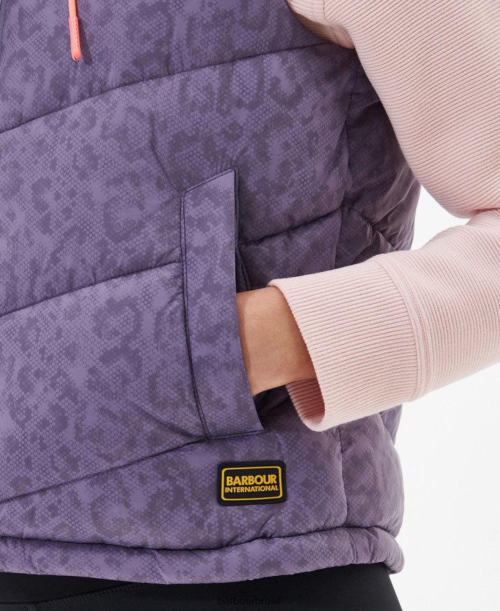 roupas Barbour colete halton estampado impressão de paisagem lunar mulheres NH44421569