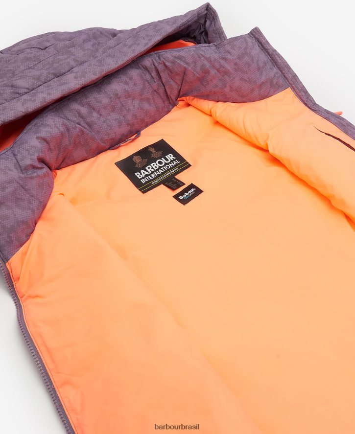 roupas Barbour colete halton estampado impressão de paisagem lunar mulheres NH44421569