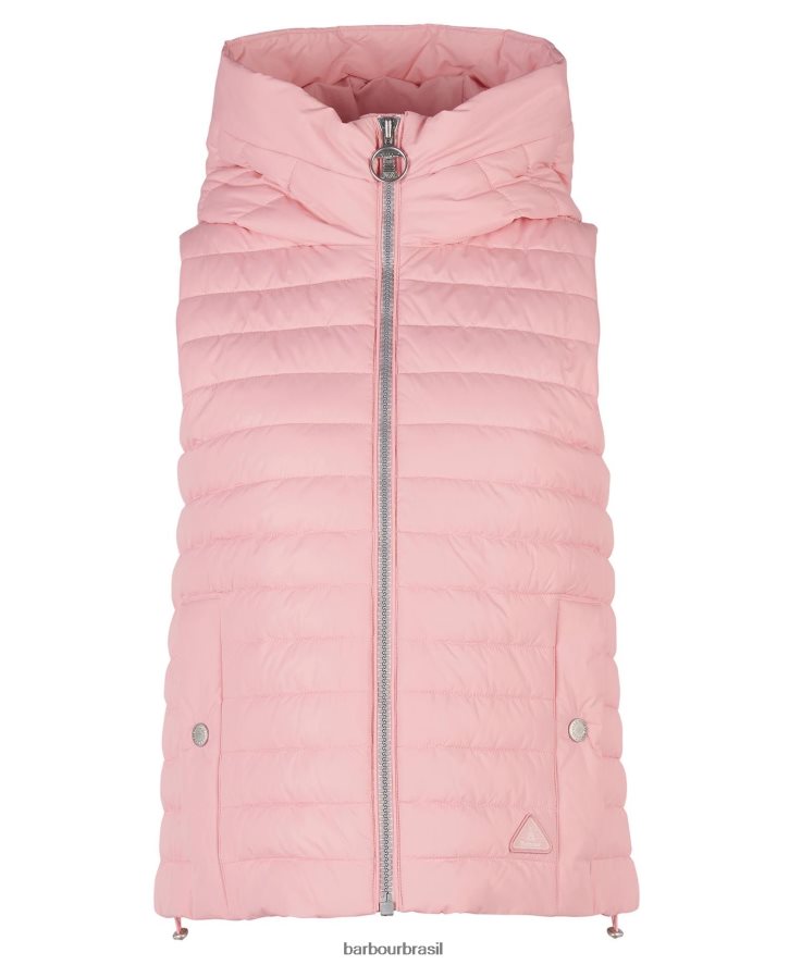roupas Barbour colete olho de boi rosa meadowsweet mulheres NH44421542