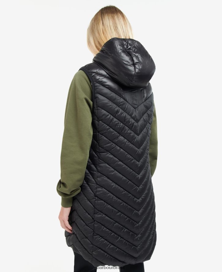 roupas Barbour colete reversível cosford nuvem preta/prateada mulheres NH44421574
