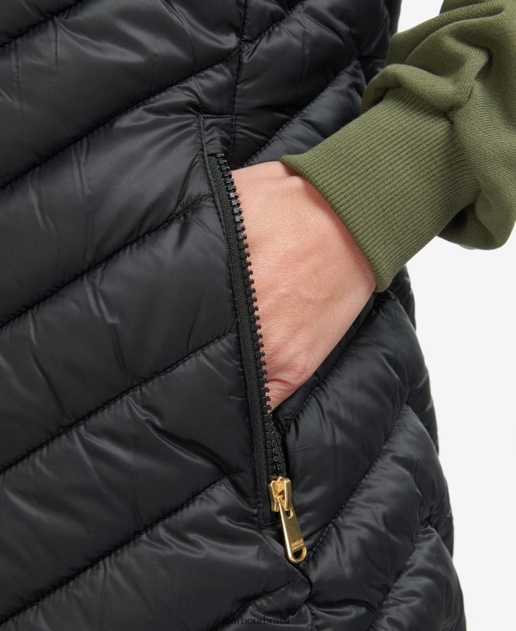 roupas Barbour colete reversível cosford nuvem preta/prateada mulheres NH44421574