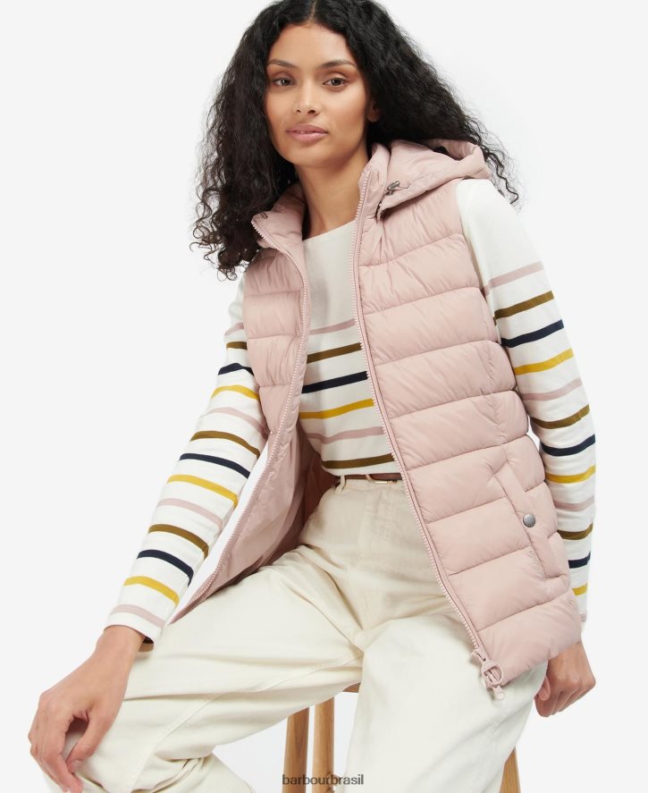 roupas Barbour colete shaw quartzo rosa mulheres NH44421573