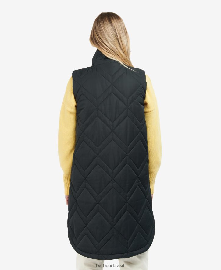 roupas Barbour dio colete lt fulvo/antigo samambaia tartan mulheres NH44421581