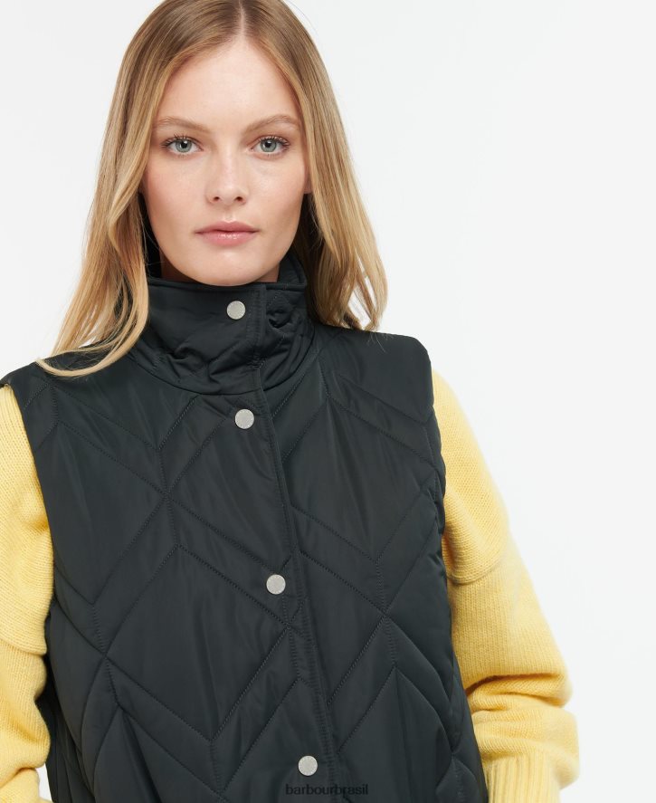 roupas Barbour dio colete lt fulvo/antigo samambaia tartan mulheres NH44421581