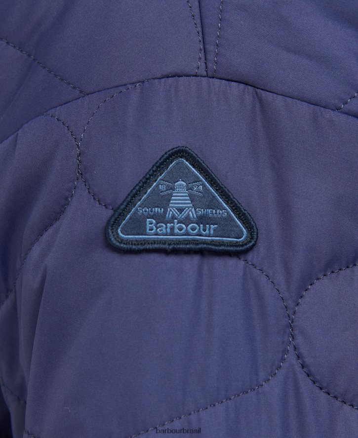 roupas Barbour Jaqueta acolchoada apia reversível estampada impressão de estorninho de tinta eterna/luz trincheira mulheres NH44421431