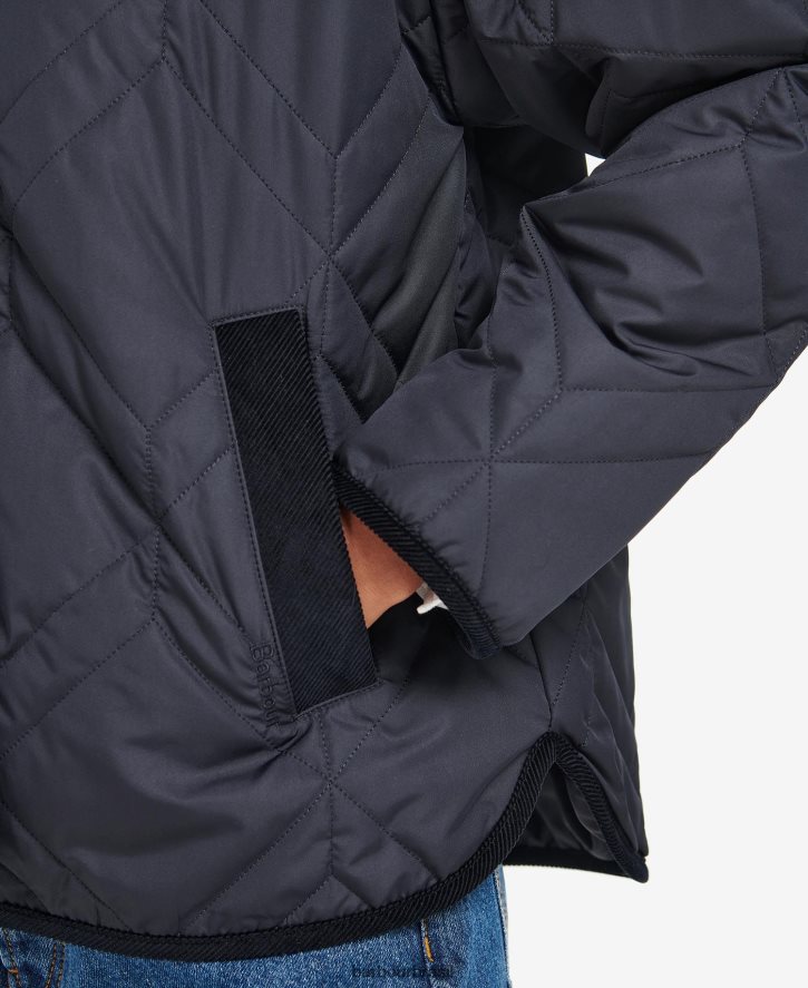 roupas Barbour barra acolchoada barrhead marinho escuro/choupo antigo mulheres NH44421425