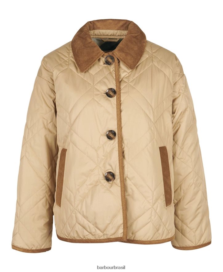 roupas Barbour barra acolchoada barrhead marinho escuro/choupo antigo mulheres NH44421493