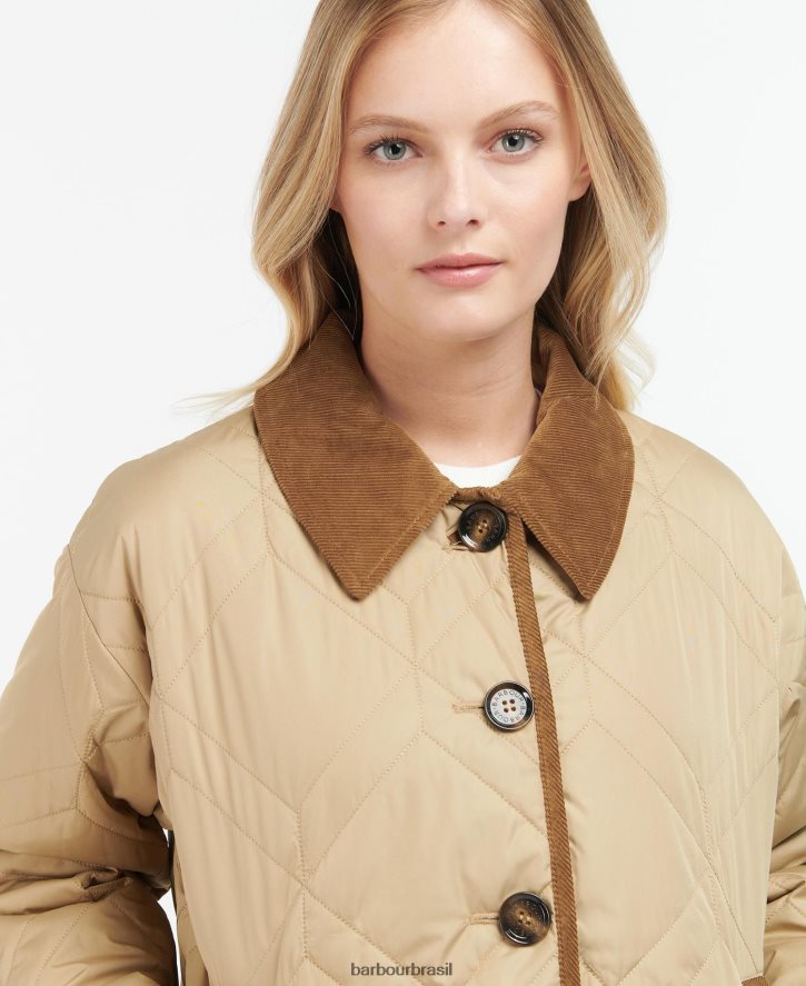 roupas Barbour barra acolchoada barrhead marinho escuro/choupo antigo mulheres NH44421493