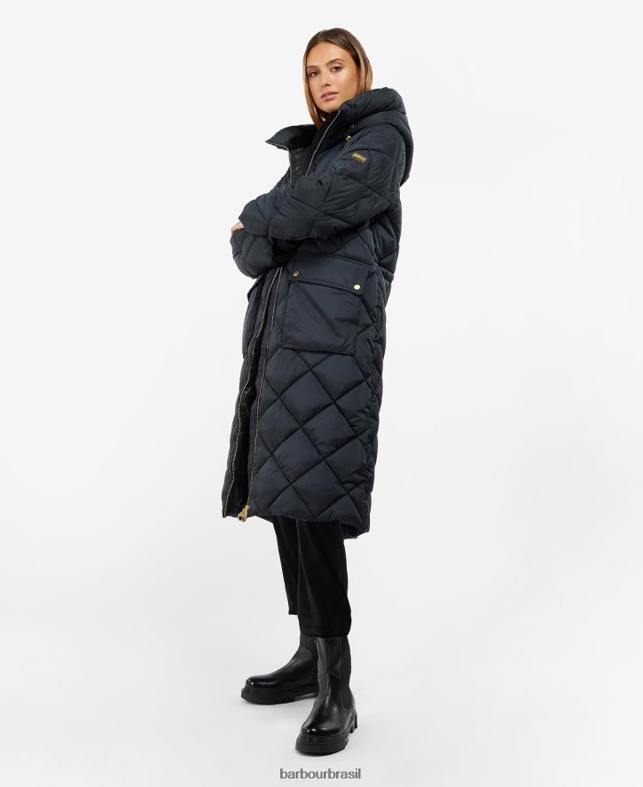 roupas Barbour casaco acolchoado gotland preto clássico mulheres NH44421440