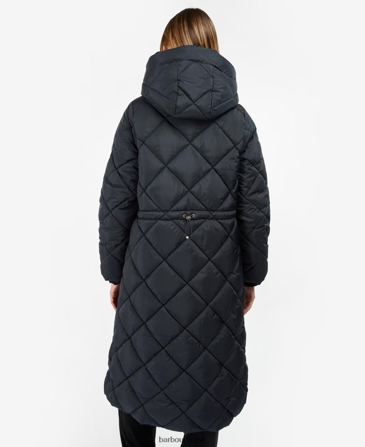 roupas Barbour casaco acolchoado gotland preto clássico mulheres NH44421440
