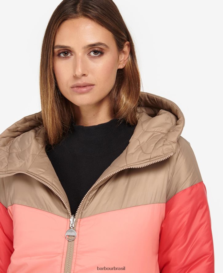 roupas Barbour fenway jaqueta acolchoada reversível portobello/cayenne/bellini mulheres NH44421458