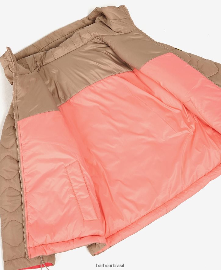 roupas Barbour fenway jaqueta acolchoada reversível portobello/cayenne/bellini mulheres NH44421458